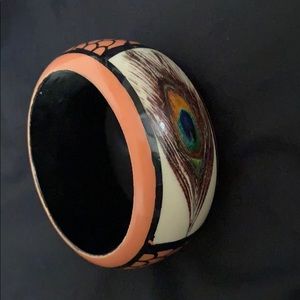 Orange peacock bracelet